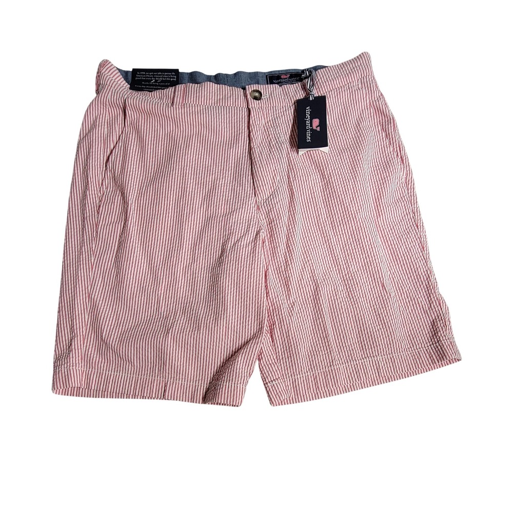 Vineyard Vines Mens size 35‎ Red White Shorts Stretch 9 Inch Inseam NEW